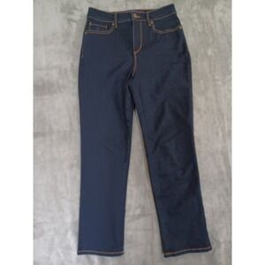 Gloria Vanderbilt Amanda‎ Sz 6 Petite Short Dark Wash Straight Leg Stretch